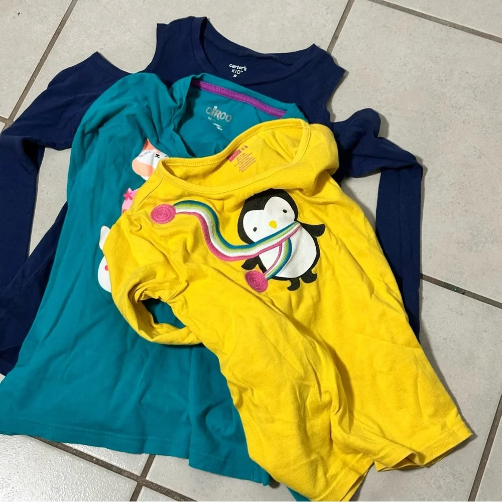 Carter’s,‎ Circo & Crazy 8 Kids Girl Graphic Long Sleeve Shirt size M(7/8)